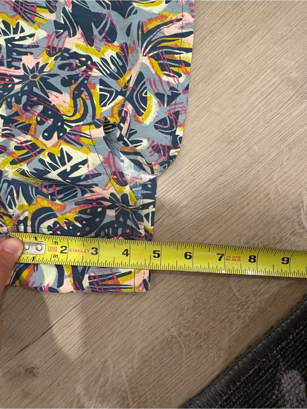 Patagonia Men’s Swim Trunks - Navy, Yellow & Pink Abstract Print - Picture 5 of 6